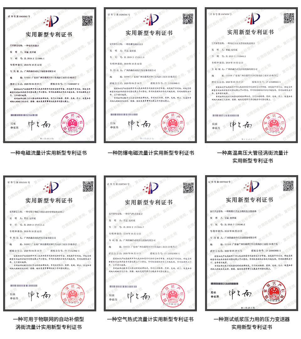 西森·中國產(chǎn)品專(zhuān)利證書(shū)