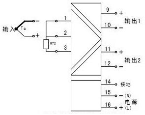 單路熱電偶/熱電阻輸入，雙路輸出（一進(jìn)二出）